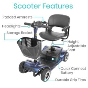 VIVE 4 WHEEL MOBILITY SCOOTER BLUE